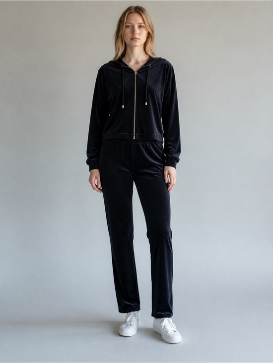 Victoria's Secret Pants - Victoria's Secret Black Straight-Leg Velour Pants
